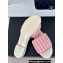 Chanel CC Logo Braided Striped Mules Knit White/Pink 2024