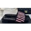 Chanel CC Logo Braided Striped Mules Knit Black/Pink 2024