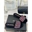 Chanel CC Logo Braided Striped Mules Knit Black/Pink 2024