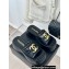 Chanel Heel 7cm Gold CC Logo Platform Mules Leather Black 2024