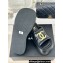 Chanel Heel 7cm Gold CC Logo Platform Mules Leather Black 2024