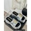 Chanel Heel 7cm Gold CC Logo Platform Mules Leather Silver 2024