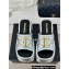 Chanel Heel 7cm Gold CC Logo Platform Mules Leather Silver 2024