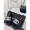 Chanel Heel 7cm Pearl CC Logo Platform Mules Raffia Black 2024