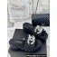 Chanel Heel 7cm Pearl CC Logo Platform Mules Raffia Black 2024