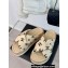 Chanel Heel 3cm CC Logo Print Crisscross Mules Leather Beige 2024