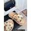 Chanel Heel 3cm CC Logo Print Crisscross Mules Leather Beige 2024