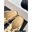 Chanel Heel 3cm CC Logo Print Crisscross Mules Leather Beige 2024