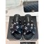 Chanel Heel 3cm CC Logo Print Crisscross Mules Leather Black 2024