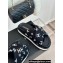 Chanel Heel 3cm CC Logo Print Crisscross Mules Leather Black 2024