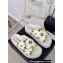 Chanel Heel 3cm CC Logo Print Crisscross Mules Leather White 2024