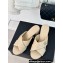 Chanel Heel 5cm CC Logo Crisscross Mules Quilting Leather Beige 2024