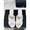 Chanel Heel 5cm CC Logo Crisscross Mules Quilting Leather White 2024