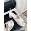 Chanel Heel 5cm CC Logo Crisscross Mules Quilting Leather White 2024