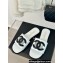 Chanel Black CC Logo Mules Leather White 2024