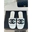 Chanel Black CC Logo Mules Leather White 2024
