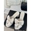 Chanel Heel 6cm Bow Mules Leather White 2024