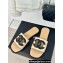 Chanel Black CC Logo Mules Leather Beige 2024