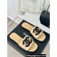 Chanel Black CC Logo Mules Leather Beige 2024