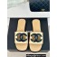 Chanel Black CC Logo Mules Leather Beige 2024