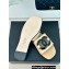 Chanel Black CC Logo Mules Leather Beige 2024