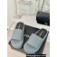 Chanel Pearl and Crystal Gold CC Logo Platform Mules Quilting Leather Gray 2024