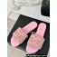 Chanel CC Logo Mules Knit Pink 2024