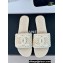 Chanel CC Logo Mules Knit White 2024