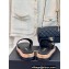 Chanel Gold Pearl CC Logo Mules Leather Black 2024