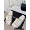 Chanel Gold Pearl CC Logo Mules Leather White 2024