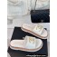 Chanel Gold Pearl CC Logo Mules Leather White 2024