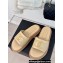Chanel Gold Pearl CC Logo Mules Leather Beige 2024