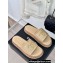 Chanel Gold Pearl CC Logo Mules Leather Beige 2024