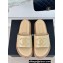 Chanel Gold Pearl CC Logo Mules Leather Beige 2024