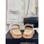 Chanel Gold Pearl CC Logo Mules Leather Beige 2024