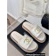 Chanel Gold Pearl CC Logo Mules Tweed White 01 2024