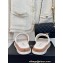 Chanel Gold Pearl CC Logo Mules Tweed White 01 2024