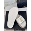 Chanel Gold Pearl CC Logo Mules Tweed White 01 2024