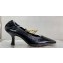Bottega Veneta Crinkled leather Sharp Chain Pumps Black 2024
