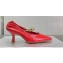 Bottega Veneta Crinkled leather Sharp Chain Pumps Red 2024