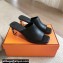 Hermes Heel 6cm Iconique sandals with iconic Chaine d'Ancre heel in Nappa leather Black 2024
