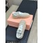 Miu Miu fringed edges Canvas sneakers Beige 2024