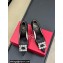 Roger Vivier Heel 8.5cm Flower Strass Buckle Pumps Crystals Black 2024