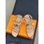 Hermes June sandals with iconic Kelly buckle and straps in calfskin Beige 2024