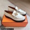 Hermes Heel 4.5cm Impact loafers with iconic Glenan buckle in calfskin White 2024