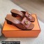Hermes Heel 4.5cm Ilot sandals with iconic Glenan buckle in calfskin Brown 2024