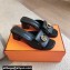 Hermes Heel 4.5cm Ilot sandals with iconic Glenan buckle in calfskin Black 2024