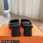 Hermes Heel 4.5cm Ilot sandals with iconic Glenan buckle in calfskin Black 2024