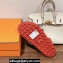 Hermes Inboard sandals in woven ribbon and calfskin Red 2024