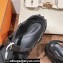 Hermes Inboard sandals in woven ribbon and calfskin Black 2024